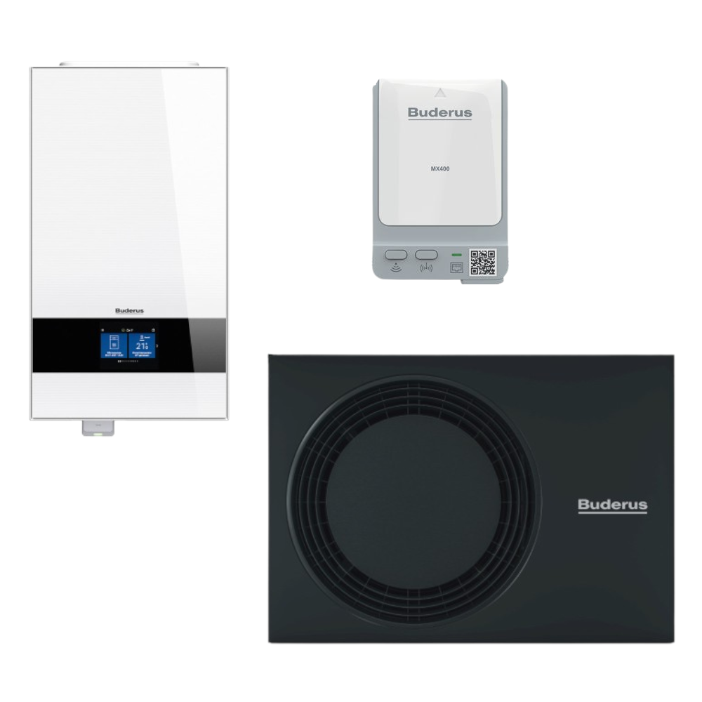 Buderus Wärmepumpen-Set | Logaplus M WLW186i-7 AR E W | 7 kW | weiß