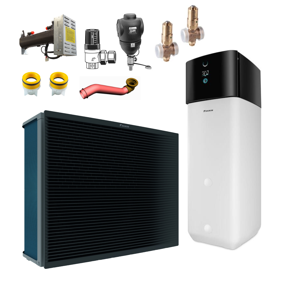 DAIKIN Altherma 3 H MT Wärmepumpe Ech2o | ETSX12P50E + EPRA12EW1 | H/K+500L – Ansicht 2