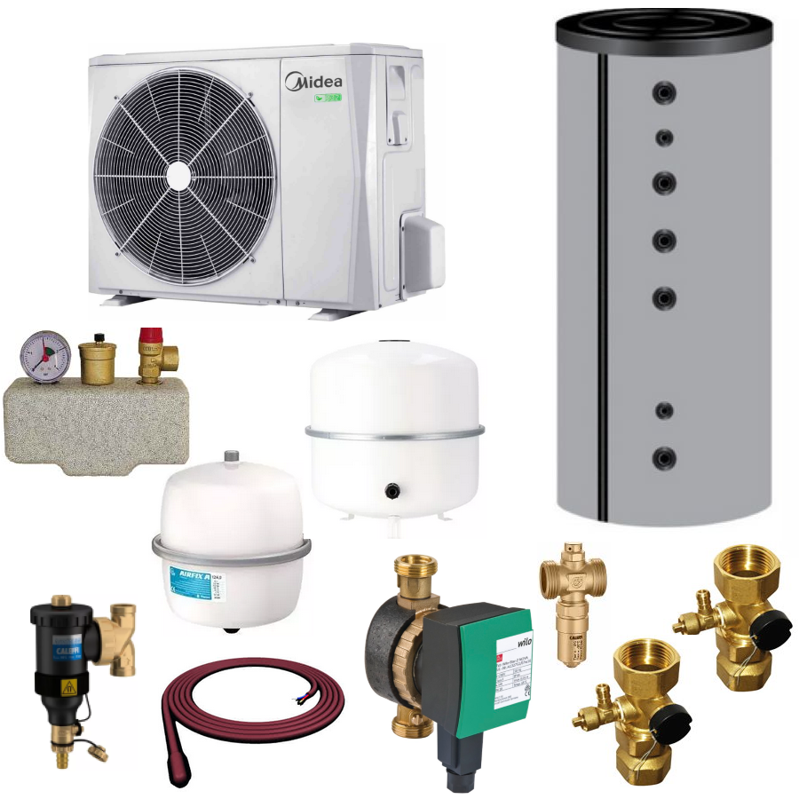 MIDEA Monoblock Wärmepumpe Bafa Komplettset | 12,1 kW