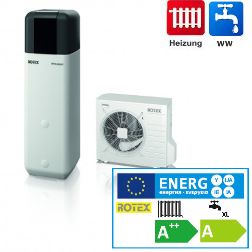 Wärmepumpe Luft/Wasser Rotex HPSU compact 508 H/C-1C Paket 6 kW+500L – Ansicht 7