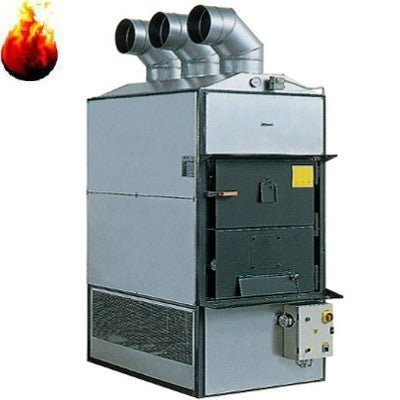 Warmluft Holzheizung Fabbri F120 CV mit Rauchabsaugaggregat 175 kW – Ansicht 3