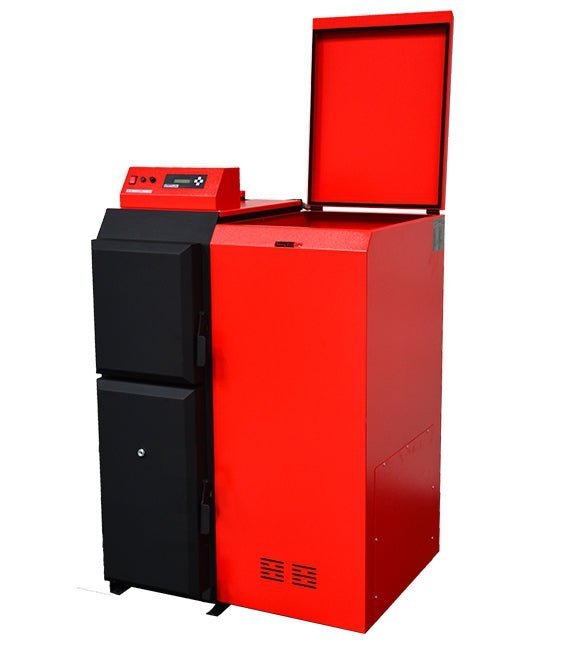 ThermoFlux Pelletkessel | Pelling 50 ECO | 51kW | 185kg Behälter rechts – Ansicht 2