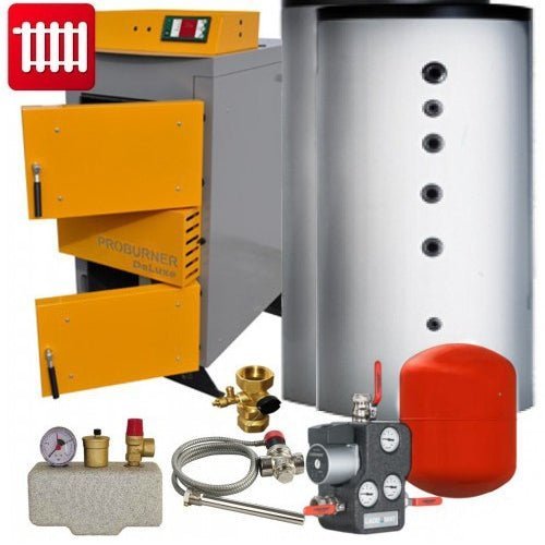 Santer Solar Holzvergaser Proburner Komplettsystem 25 kW 2x800L