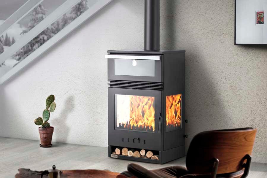 Teba Therm Kaminofen Holzofen TKS-15 | mit Backfach | 12 kW