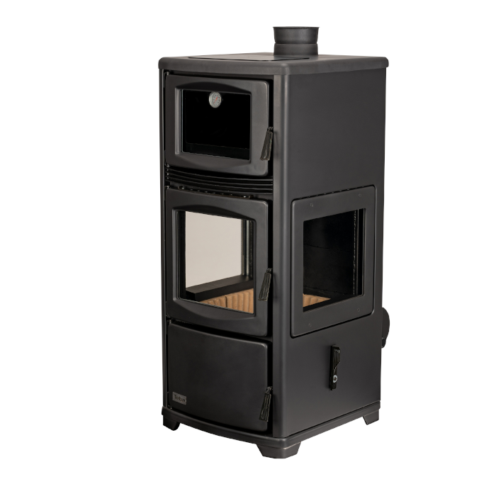 Teba Therm Kaminofen Holzofen TKS-19 | mit Backfach | 12 kW – Ansicht 4