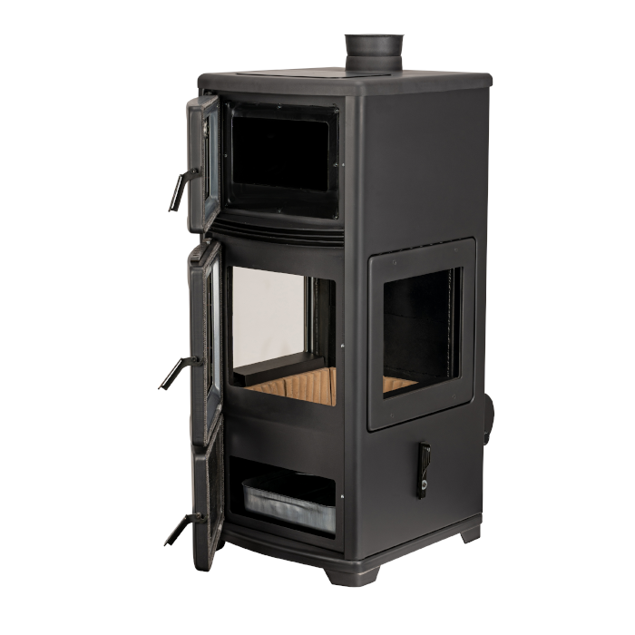 Teba Therm Kaminofen Holzofen TKS-19 | mit Backfach | 12 kW – Ansicht 5