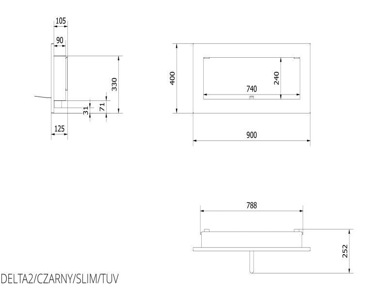 Kratki Biokamin Delta 2 Slim | schwarz | DELTA2/CZARNY/SLIM/TUV – Ansicht 6