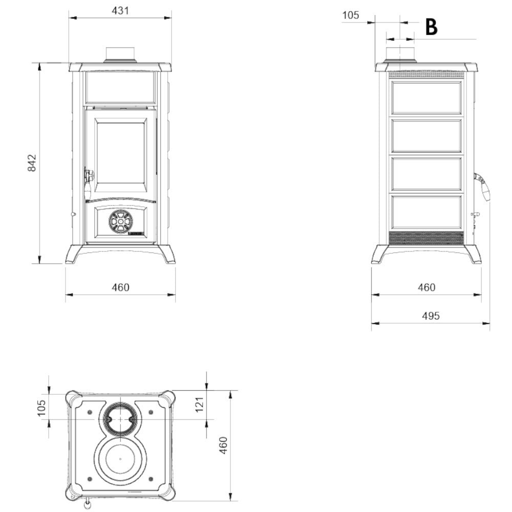 La Nordica Holzofen Kaminofen | Gemma | 6 kW – Ansicht 8