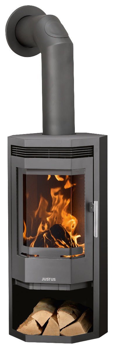 Justus | Kaminofen | Usedom 5 | 5,5 kW | Stahl Gussgrau Farbwahl – Ansicht 2