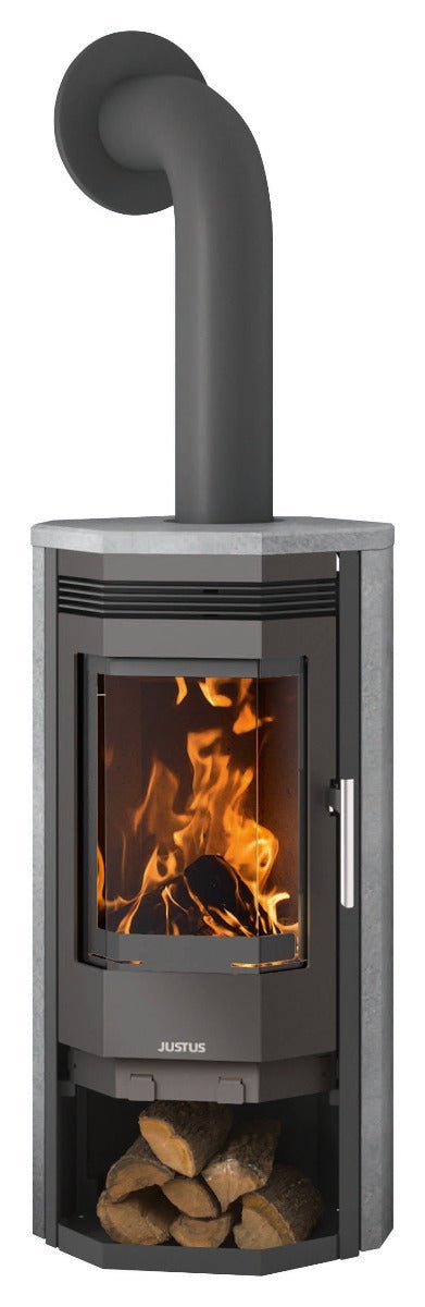 Justus | Kaminofen | Usedom 5 | 5,5 kW | Stahl Gussgrau Farbwahl – Ansicht 3