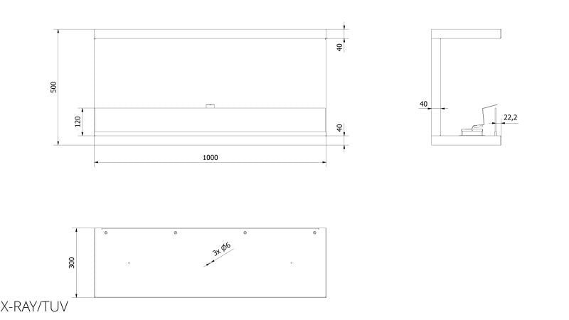 Kratki Biokamin / Einbaukamin X-Ray | 3-seitig | schwarz | X-RAY/TUV – Ansicht 7