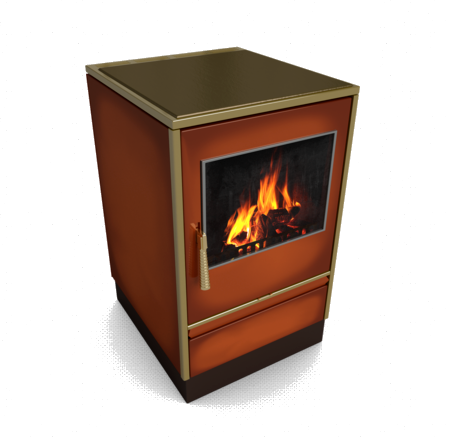 Glutos Küchenofen | HHS 03 G | 6,5 kW | mit Scheibe | Glaskeramikkochfeld – Ansicht 4