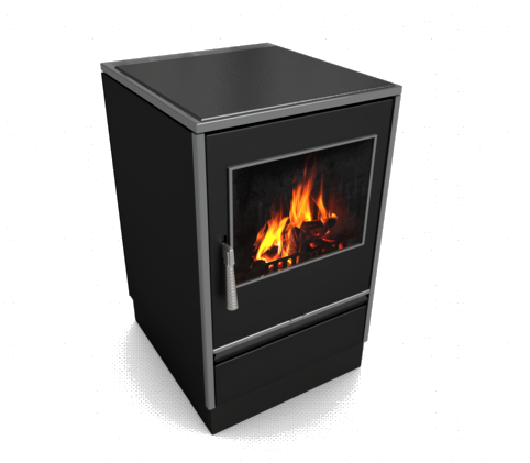 Glutos Küchenofen | HHS 03 G | 6,5 kW | mit Scheibe | Glaskeramikkochfeld – Ansicht 6