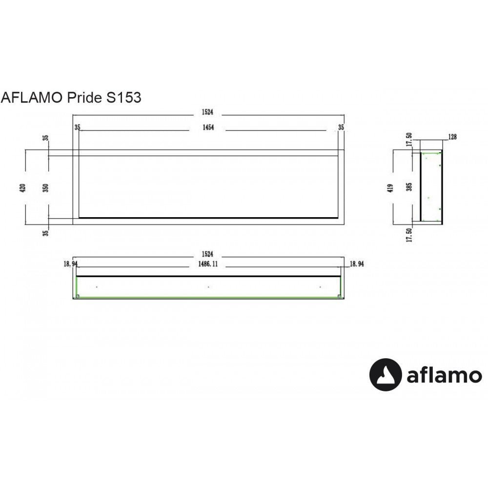 Aflamo LED Elektrokamin | Pride S153 | Ohne Heizfunktion – Ansicht 8