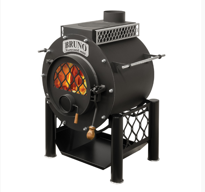 Werkstattofen Bruno® Romantik Mini | mit Kochplatte und Ständer | 9 kW