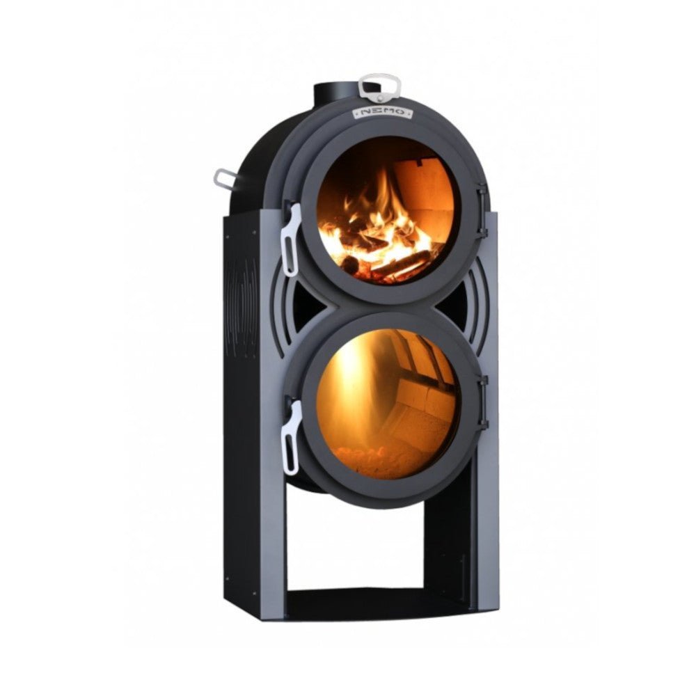 LS Kamna | Pyrolytischer Ofen Pyro Nemo | 6 kW | schwarz/silber – Ansicht 2