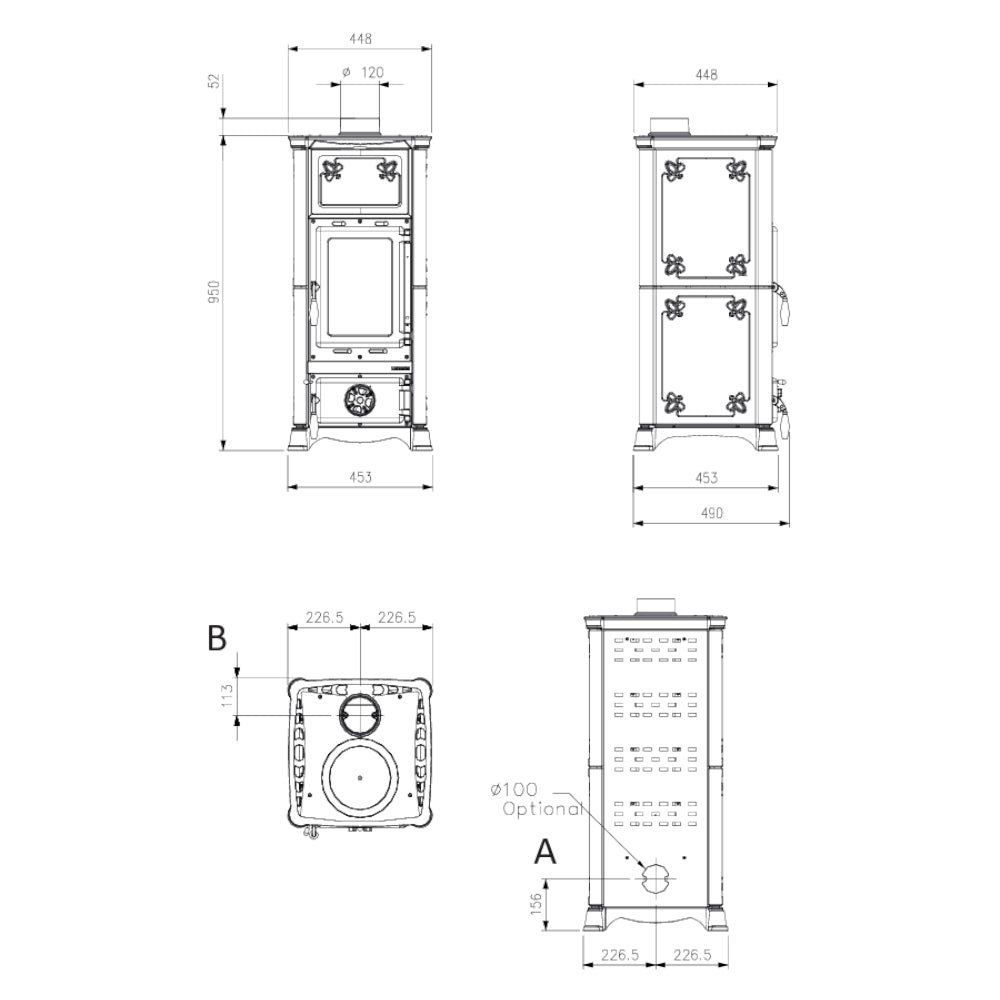 La Nordica Kaminofen Holzofen Emiliana | 6,5 kW | Farbwahl – Ansicht 6