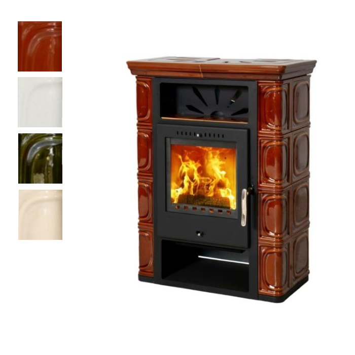 THORMA Kaminofen Borgholm black/TOP | Keramikverkleidung | Farbwahl | 7 kW