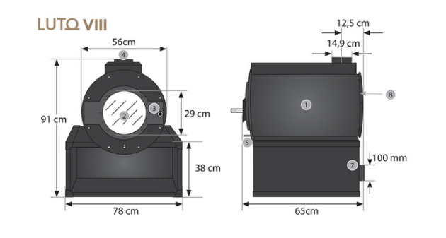 KANUK | Kaminofen Kanuk® - LUTO XV | schwarz | 15 kW – Ansicht 8