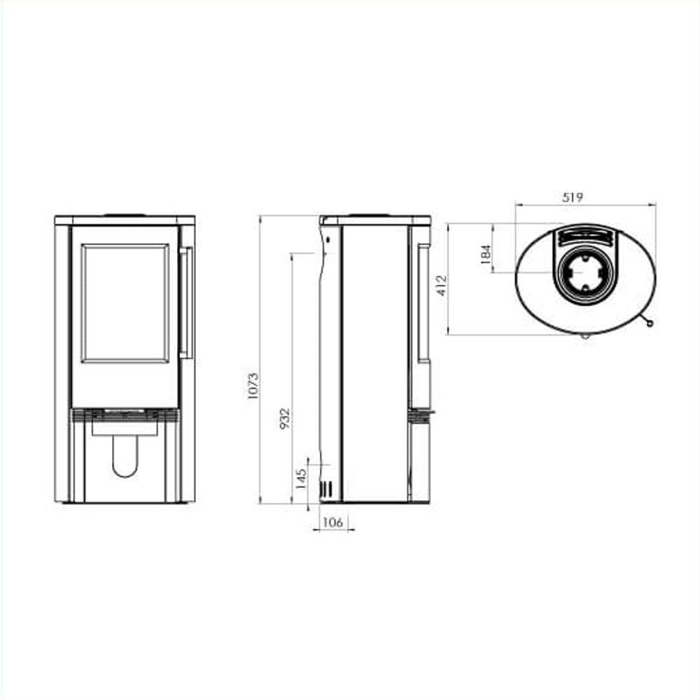 TermaTech | Kaminofen | TT21R | 5 kW | Stahl | schwarz – Ansicht 4