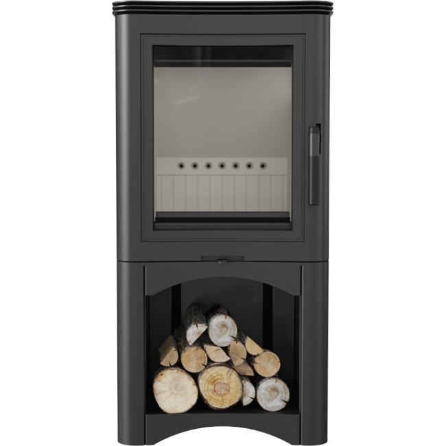 Kratki Kaminöfen Koza K5 S/W | mit Holzablagefach | 7 kW | KOZA/K5/S/W – Ansicht 2