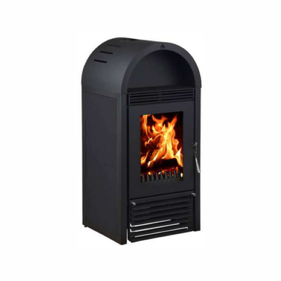 Wassergeführter Kaminofen Marbella Schwarz | Komplettset Heizung | 12 kW – Ansicht 2