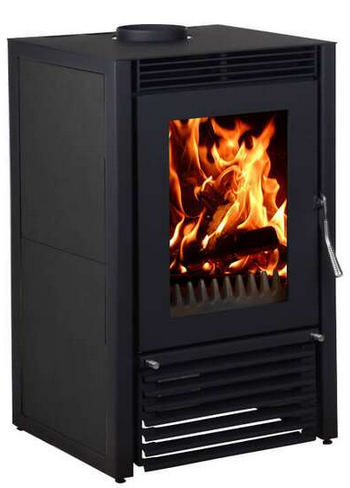 Wassergeführter Kamin Marbella Compact Schwarz | Komplettset Heizung 12 kW – Ansicht 2