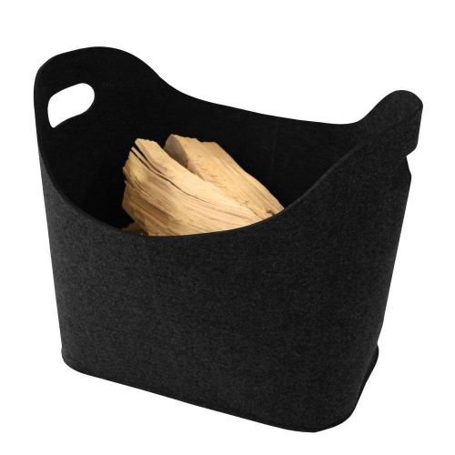 Holzkorb-Set aus Filz für Ordnung und Durchblick am Kamin| Oval – Ansicht 2