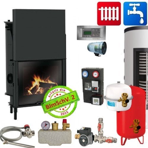 Edilkamin Kamineinsatz H2 Oceano 28 | 27,8 kW Hygiene-Komplettset 5 – Ansicht 2