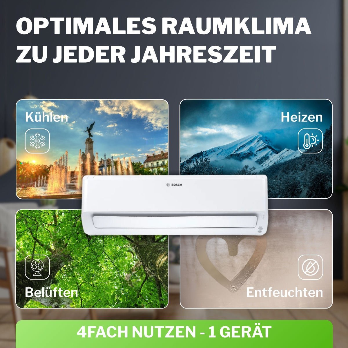 BOSCH Split Klimaanlage Komplett-Set | CLC8001i 25 E | 2,5 kW | weiß – Ansicht 3