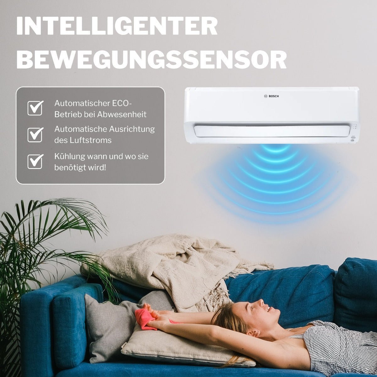 BOSCH Split Klimaanlage | CLC8001i 25 E | 2,5 kW | weiß | Quick-Connect – Ansicht 5