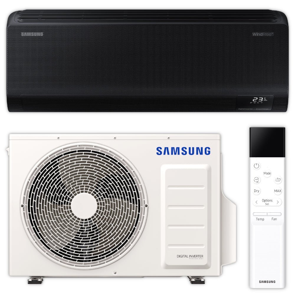 Samsung Split Klimaanlage Komplett-Set | WindFree Avant | 2,5 kW | Schwarz