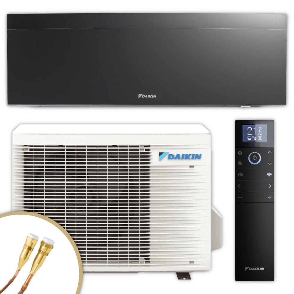 DAIKIN Split Klimaanlage Set | Emura 3 | Schwarz | 2,0 kW Quick Connect