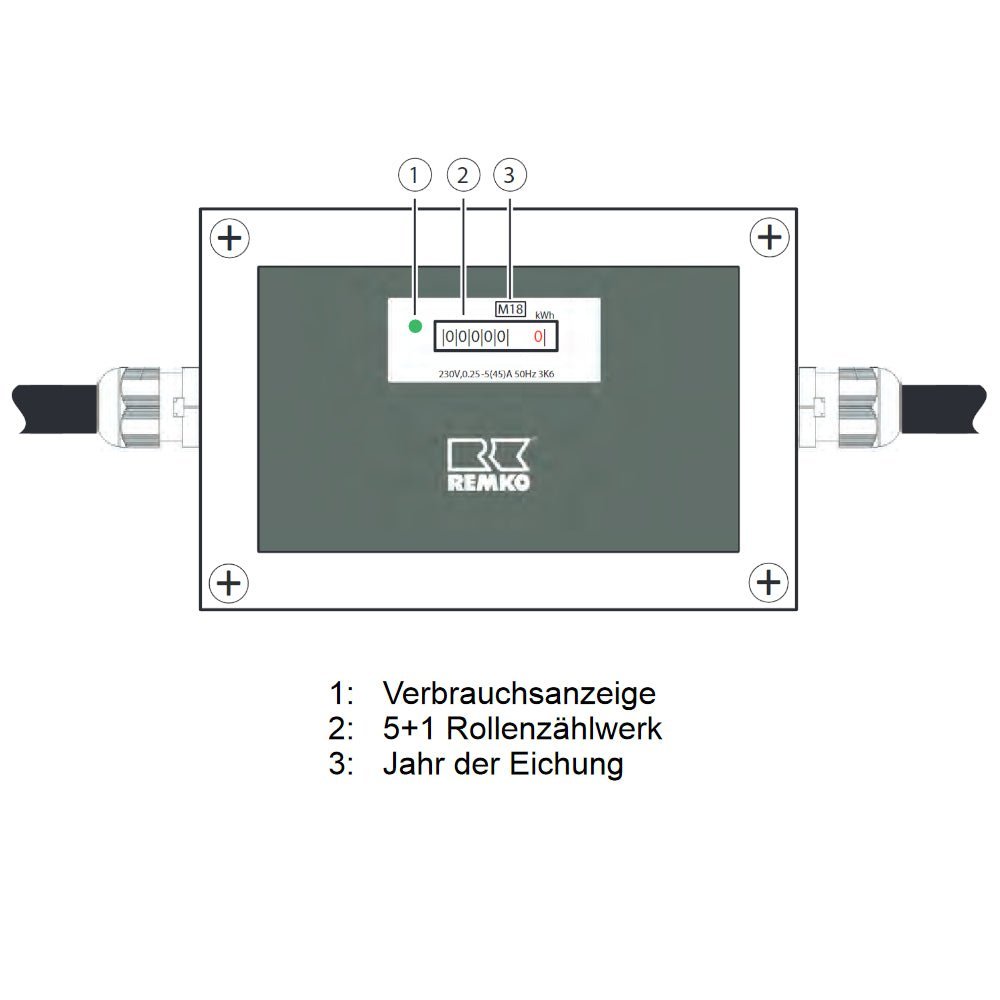REMKO | Analoger Wechselstromzähler WSZ-1 | MID-geeicht – Ansicht 2