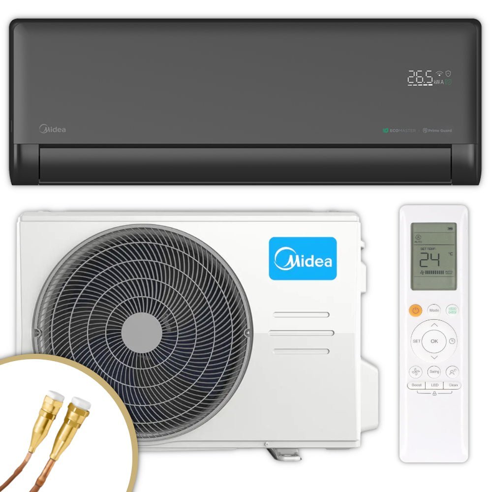 Midea Split Klimaanlage | Solstice 12 | Schwarz | 3,5 kW | Quick-Connect