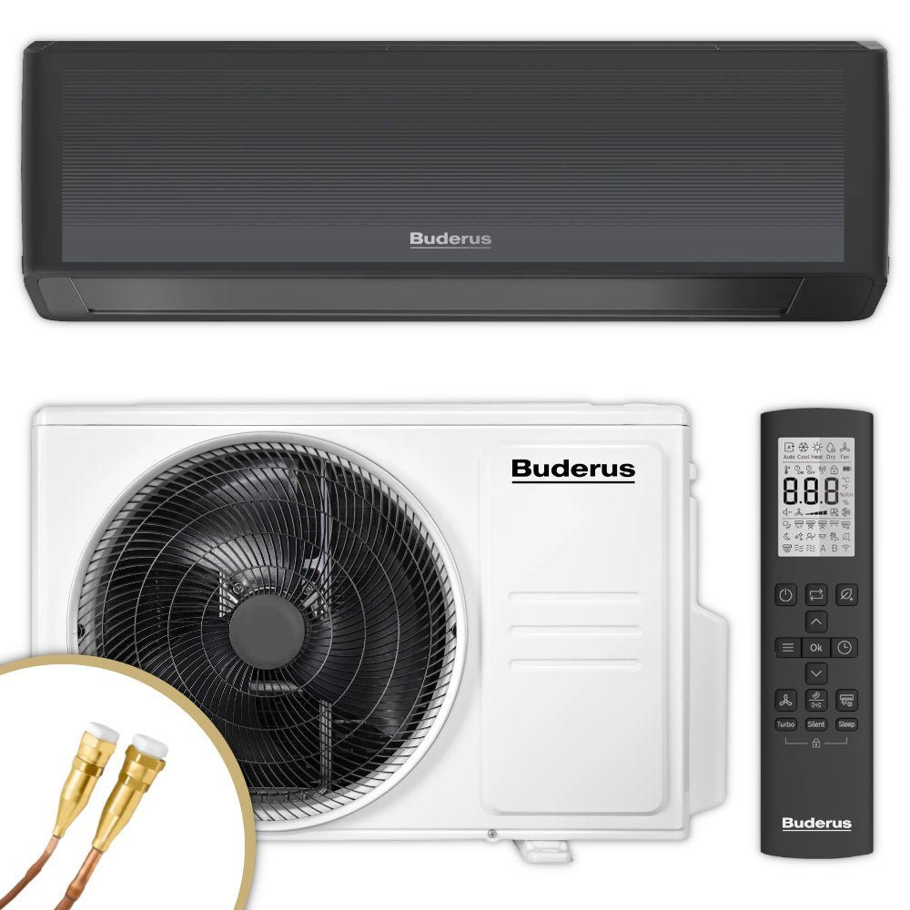Buderus Split Klimaanlage | Logacool AC186i.3 | Schwarz | 3,5 kW Quick-Connect
